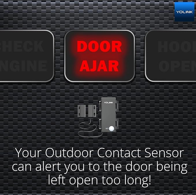 YoLink LoRa Smart Outdoor Contact Sensor & Hub Starter Kit, Gate & Shed Door Sensor, Universal Contact-Closure Sensor, Email/SMS/Push Alerts, 1/4 Mile Open Air Range, Alexa, IFTTT, Home Assistant