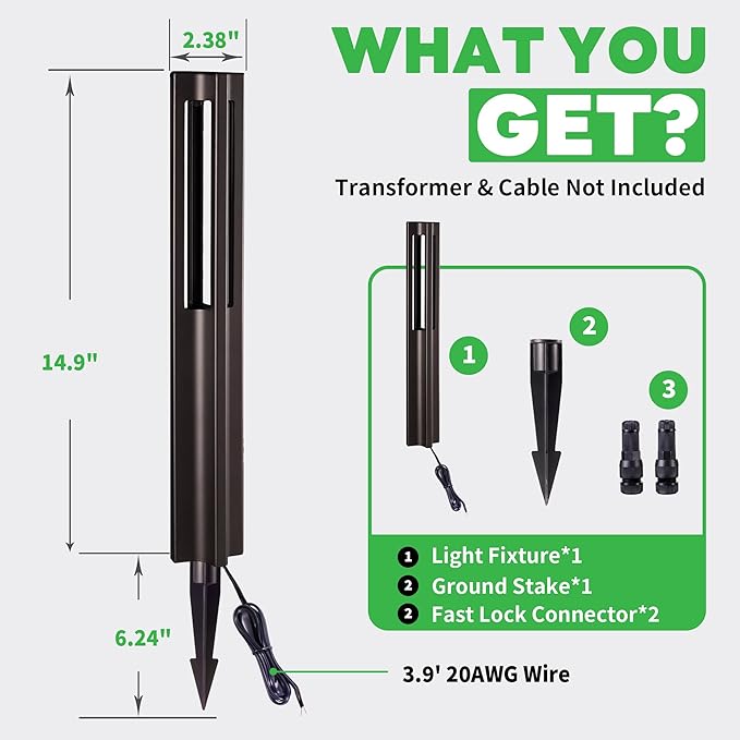 Low Voltage Pathway Lights, LED Landscape Path Lights, Outdoor Waterproof IP65, Wired ORB Aluminum 3W 110LM for Sidewalk Step 4 Pack