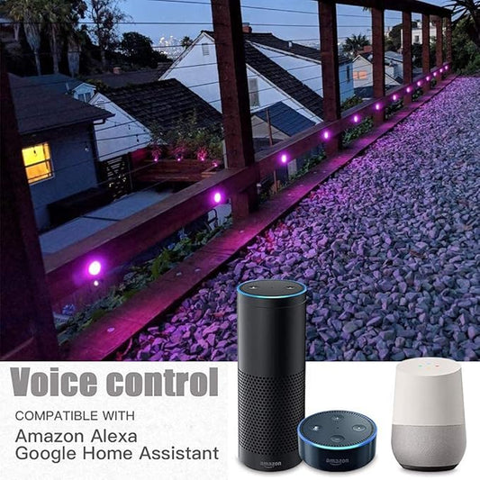 Smart WiFi LED Deck Lights 30 Pack, APP Control RGB Outdoor Lighting for Patio Deck Steps Landscape, Φ1.22" Low Voltage 12V Recessed Deck Lights Waterproof IP67, Work with Alexa Google Home, Timer