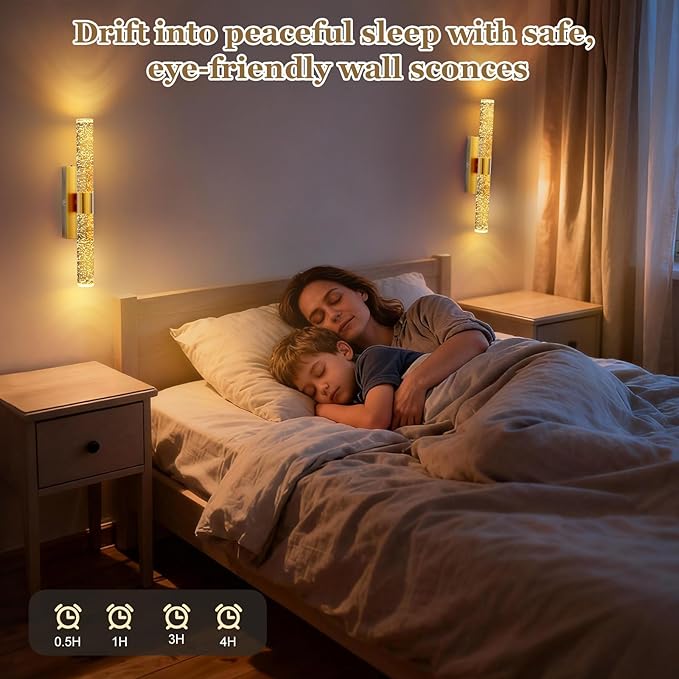 20000mAh Battery Operated Wall Sconces: 17 Inch Rechargeable Wall Lights Set of 2 with Arylic Shade - 3000K-6000K Dimmable Wireless LED Wall Lamp with Remote for Bedroom Bathroom Hallway Living Room