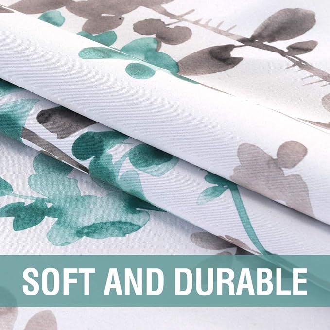 H.VERSAILTEX Blackout Curtains 63 Inches Long 2 Panels Set Thermal Insulated Window Curtains for Living Room Darkening Privacy Protection Curtains, 2 Panels, Grey and Turquoise