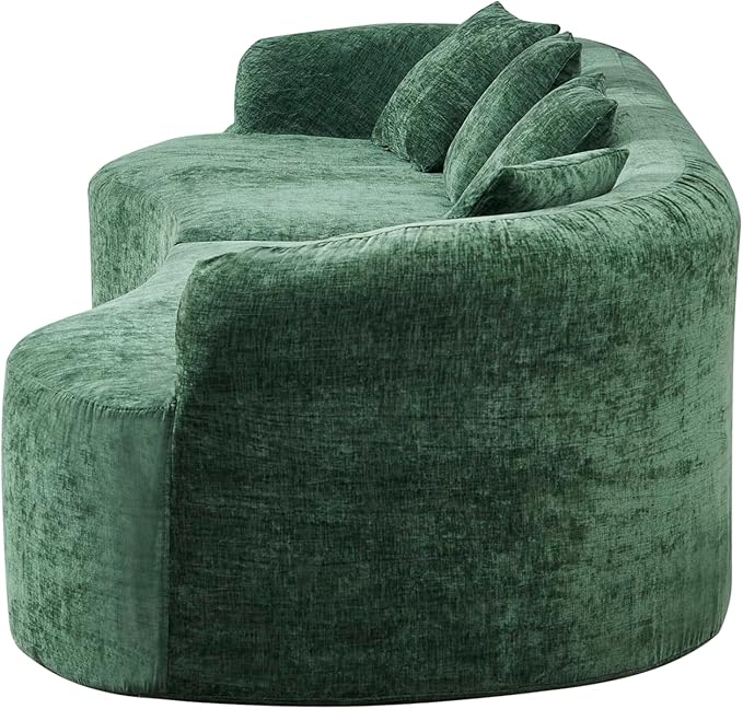 111" Curved Modular Sectional Sofa Couch, Deep Seat Boneless Cloud Couch with 4 Pillows, High Density Foam Floor Lounge Sofa for Living Room, Apartment,Premium Chenille Fabric | Breathable material, Softness