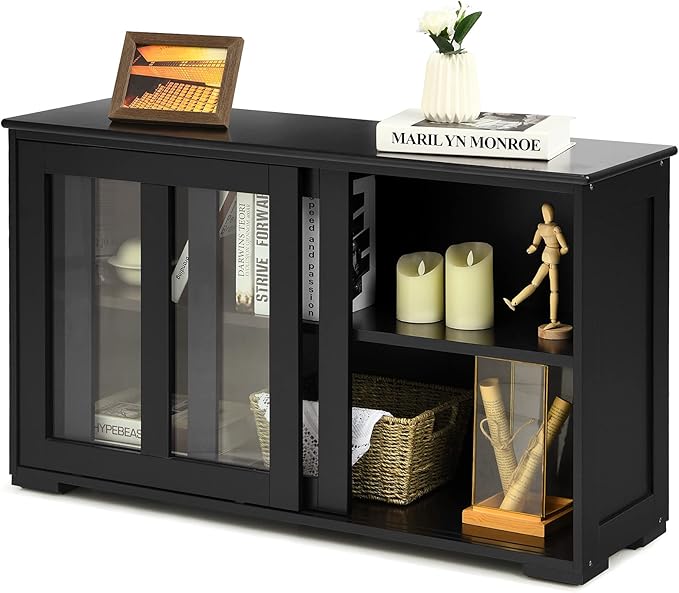 Buffets & Sideboards HW53867BK, Dark Black, Large
