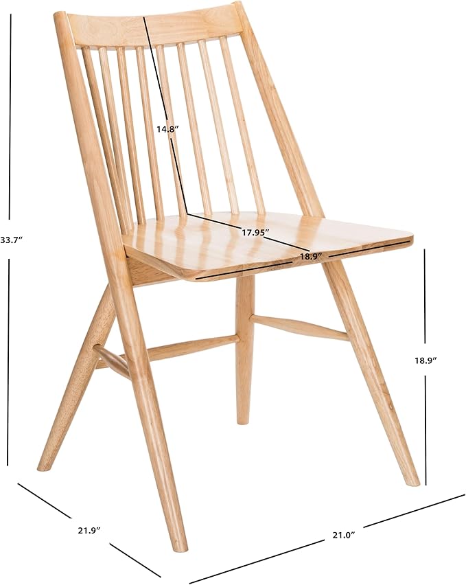 Safavieh Home Collection Wren Natural 19-inch Spindle Dining Chair (Set of 2)
