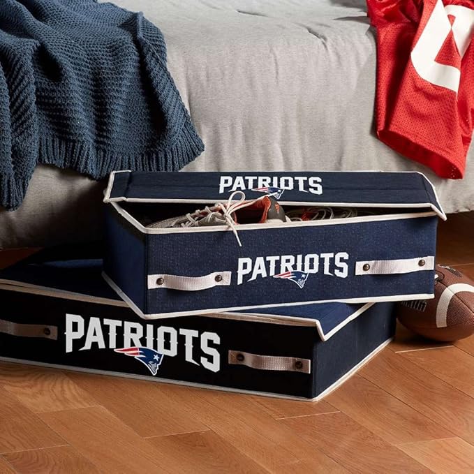 Franklin Sports NFL Under Bed Storage Bins - Folding Organizer Containers - NFL Team Office, Bedroom + Living Room Décor