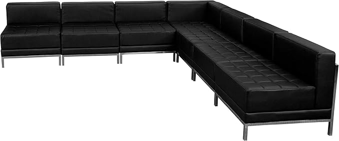 Flash Furniture HERCULES Imagination Series Black LeatherSoft Sectional Configuration, 7 Pieces