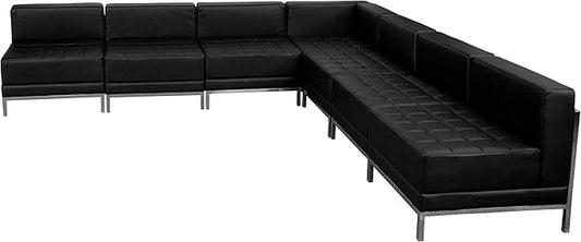 Flash Furniture HERCULES Imagination Series Black LeatherSoft Sectional Configuration, 7 Pieces