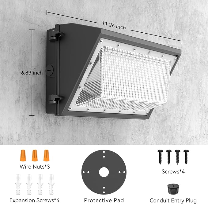 AIKVSXER 8 Pack 160W LED Wall Pack Light with Dusk to Dawn Photocell, 25,600LM 6000K Wall Pack LED Exterior Light, IP65 Outside Lighting [Eqv. 1000W HPS/HID] for Parking Lot, Yard AC120-277V