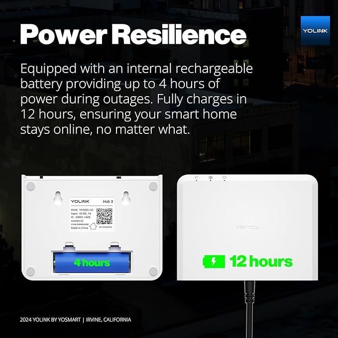 YoLink Smart Home Kit: 4G LTE Cellular Hub & Water Sensor 4-Pack, No Internet Required with a Subscription, SMS, Email & Push Notifications, LoRa Up to 1/4 Mile Range, Alexa, IFTTT, Home Assistant