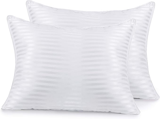 Acanva Bed Pillows for Sleeping,Premium Fluffy and Soft 3D Fiber Filled, Perfect for Back, Stomach & Side Sleepers, Queen (Pack of 2), White 2 Count