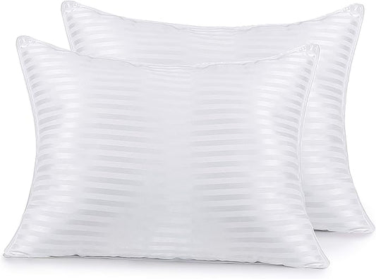 Acanva Bed Pillows for Sleeping,Premium Fluffy and Soft 3D Fiber Filled, Perfect for Back, Stomach & Side Sleepers, Queen (Pack of 2), White 2 Count