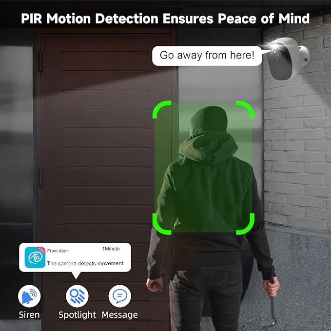 4pcs 5G/2.4G WiFi Security Cameras Wireless Outdoor,2K Home Indoor Camera with AI Detection, Siren,Wireless Cameras for Home Security with Color Night Vision, 2-Way Talk, IP65, Works/Alexa, Cloud/SD