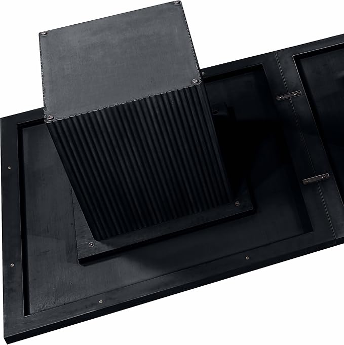 Meridian Furniture 729Black-T Belinda Collection Mid-Century Modern Dining Table, Solid Wood Base, Black Finish Oak Wood Veneer MDF Top, Square Top, Fluted Base, 54" W x 54" D x 31" H, Black