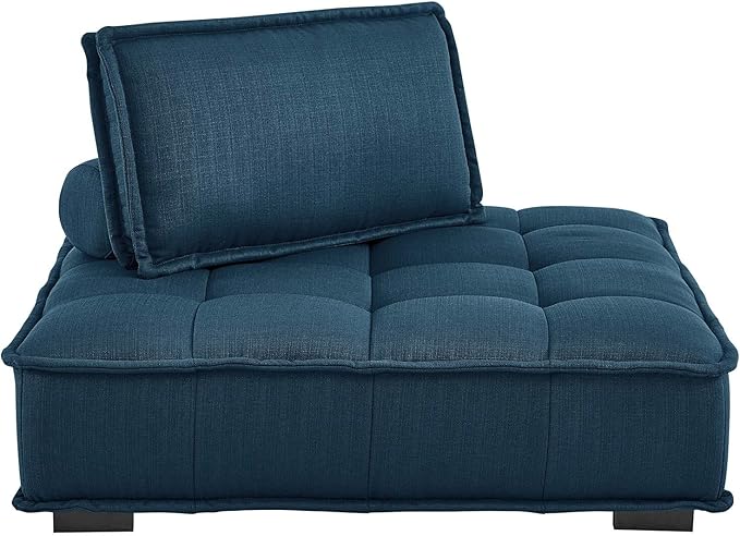 Modway Saunter Tufted Fabric Armless Chair, Azure