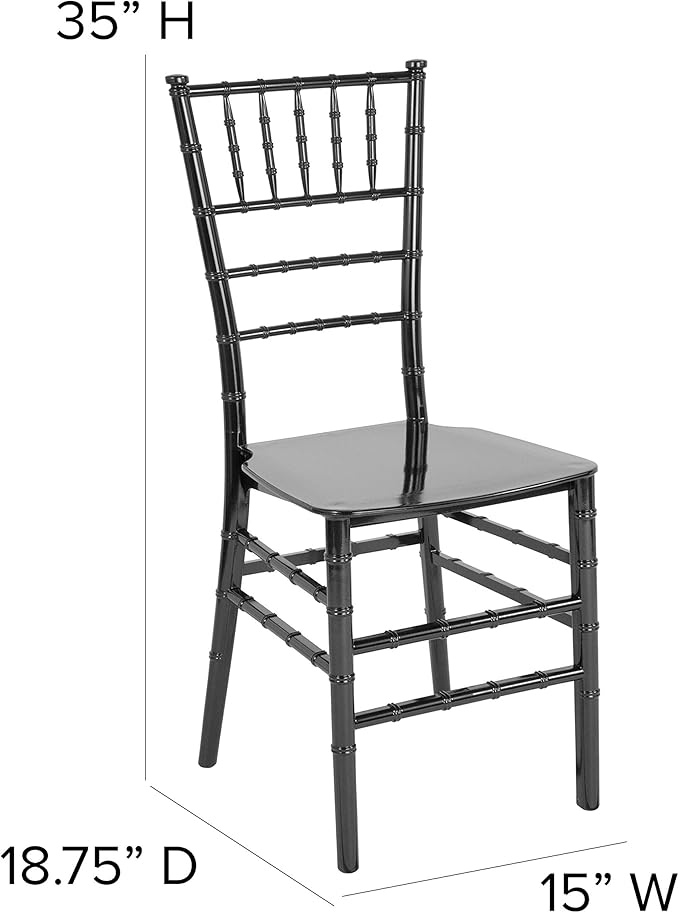 Flash Furniture 2 Pack HERCULES Series Black Resin Stacking Chiavari Chair