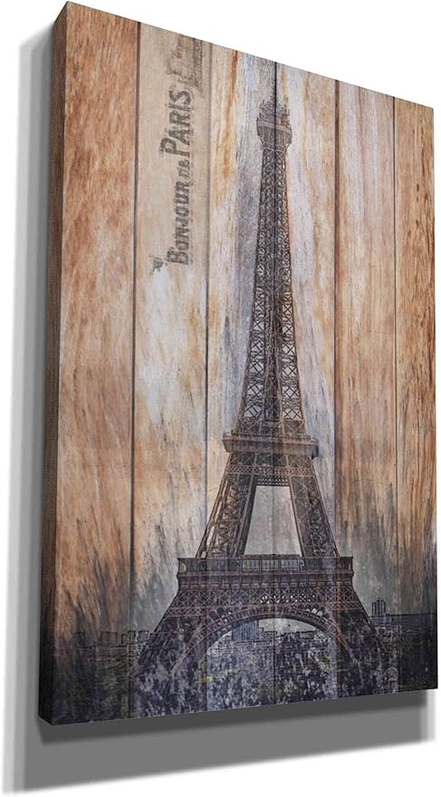 Epic Graffiti 'Rustic Eiffel Tower' by Karen Smith, Canvas Wall Art, 40"x60"
