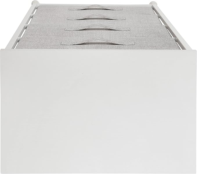 Flash Furniture Harris 4-Drawer Storage Chest of Drawers, Modern Bedroom Dresser with 4 Easy Pull Fabric Drawers and Engineered Wood Top, Light Gray