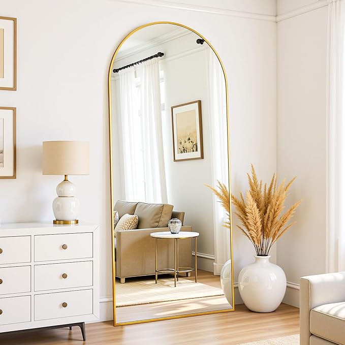 Floor Mirror, 71"×28" Full Length Mirror with Stand for Bedroom Living Room, Gold