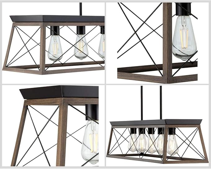 Progress Lighting Briarwood Collection 5-Light Dining Room Light Fixture, Farmhouse Style Modern Chandelier for Kitchen and Dining Room, 38" by 9", Antique Bronze