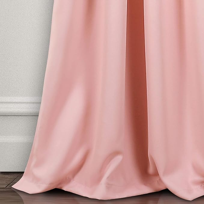 Lush Decor Insulated Grommet Blackout Window Curtain Panels, Pair, 52" W x 84" L, Pink - Classic Modern Design - Chic Window Decor - Long Curtains For Living Room, Bedroom, Or Dining Room