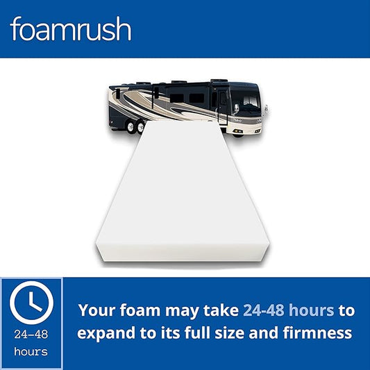 FoamRush 6-Inch Truck (36" x 76") High Density Foam RV Mattress Replacement, Medium Firm, Pressure Relief, Travel Camper Trailer Truck, Made in USA, CertiPUR-US Certified, Cover Not Included