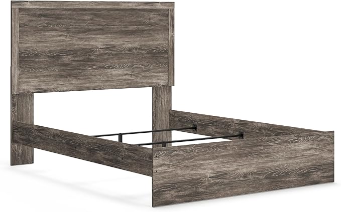 Signature Design by Ashley Ralinksi Vintage Queen Panel Bed with Metal Slats, Foundation or Box Spring Needed, Gray