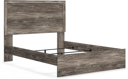 Signature Design by Ashley Ralinksi Vintage Queen Panel Bed with Metal Slats, Foundation or Box Spring Needed, Gray