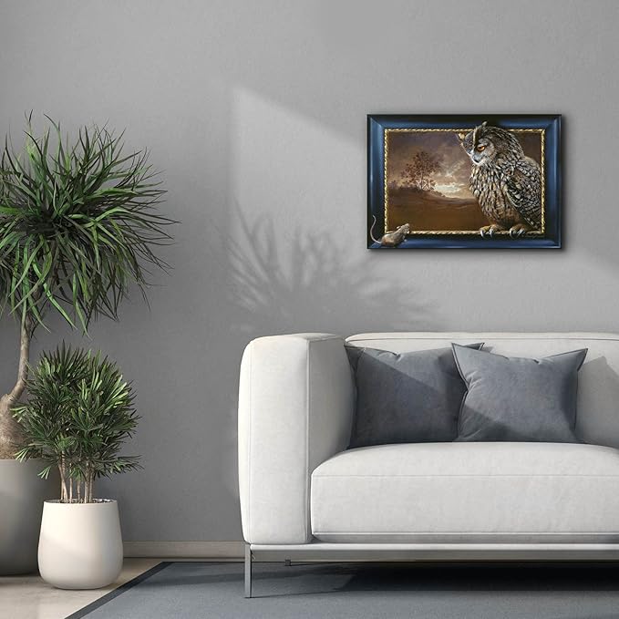 Epic Graffiti 'Eagle Owl And Mouse' by Harro Maass, Canvas Wall Art, 26"x18"