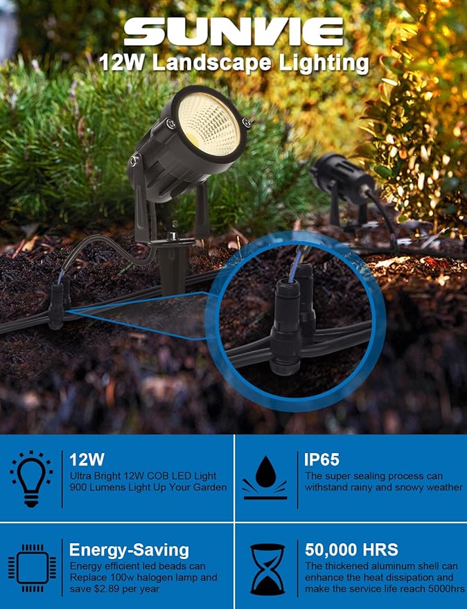 SUNVIE Landscape Lighting Connectors Waterproof 12-16 Gauge Low Voltage Wire Connector for Landscape Lights Outdoor Path Lights Work with Malibu Paradise and Other Low Voltage Lighting, 80 Pack