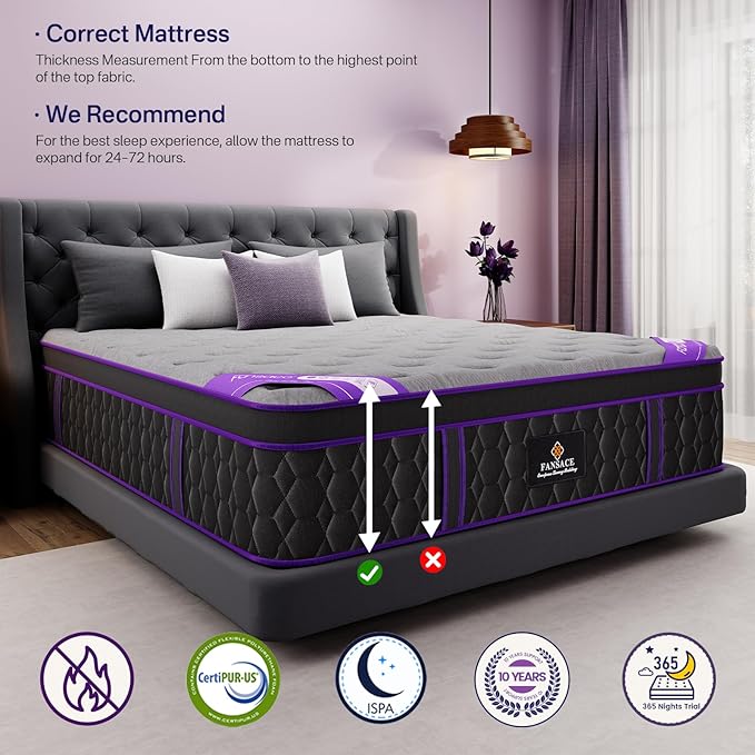 Firm Queen Size Mattress, 18 Inch Deluxe Hybrid Queen Mattress in a Box, Cooling-Gel Memory Foam & Pocket Springs, Pressure Relief, Extra Edge Support, 365-Night Trial (2026 Upgraded Support)