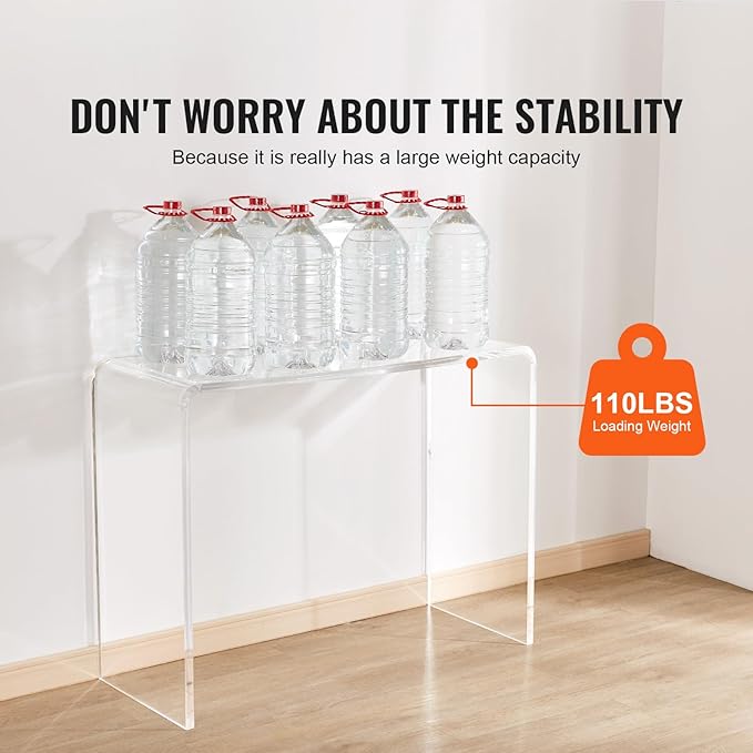 VEVOR Clear Acrylic Console Table, Sleek Transparent Acrylic End Table, Versatile Acrylic Side Table 37.95x15x29.13 inch, Ideal for Entryway, Lounge, or Dining Area