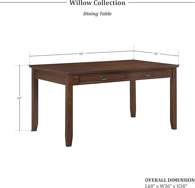 Lexicon Willow 5-Piece Dining Set, Dark Cherry