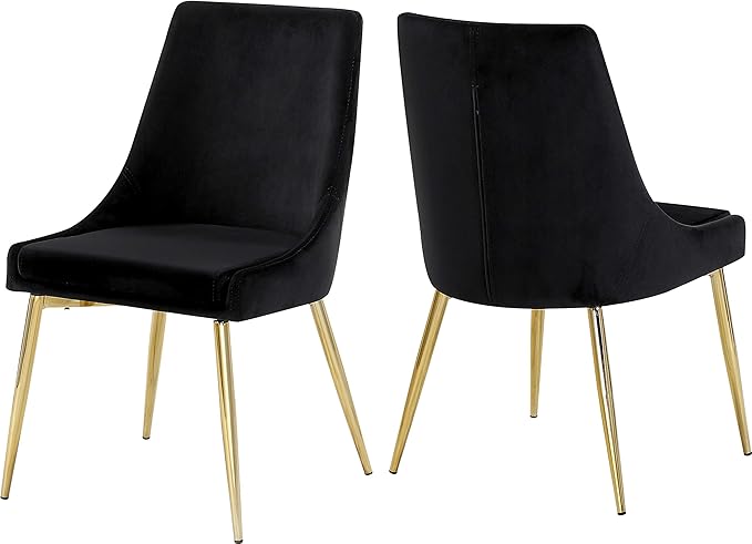 Meridian Furniture Karina Black Velvet Dining Chair (Set of 2)
