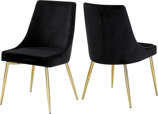 Meridian Furniture Karina Black Velvet Dining Chair (Set of 2)