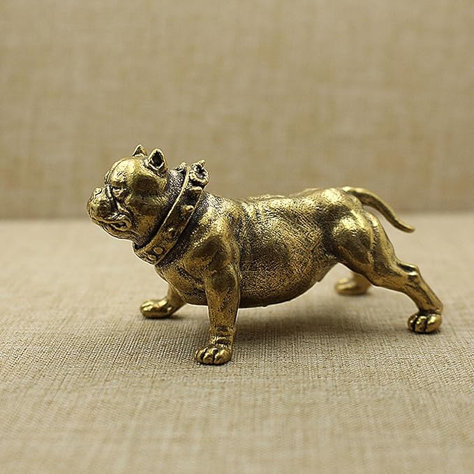 Bulldog Statues, Home Decor Solid Brass Dog Statue Brass Decorative Objects Home Decor Pit Bull Dog Statues Home Decor Decorative Statues for Offices Desktops Bookshelves