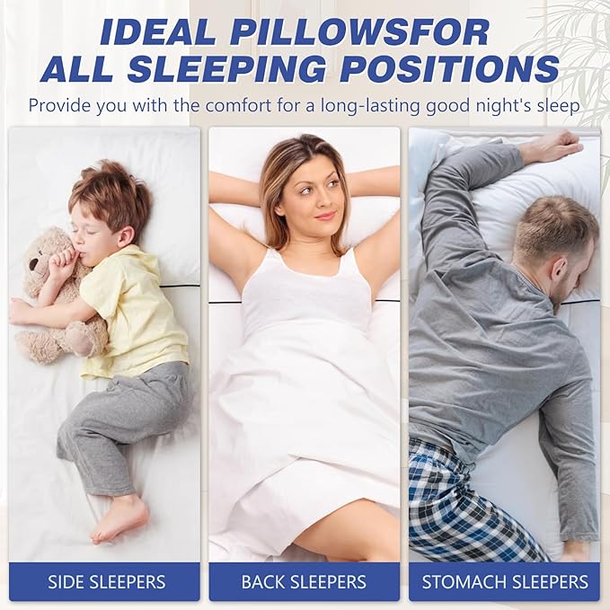 Vorouhals Hotel Collection Bed Pillows for Sleeping 2 Pack King Size Cooling Pillows Set of 2 for Back, Stomach or Side Sleepers, Super Soft Down Alternative Microfiber Filled Pillows