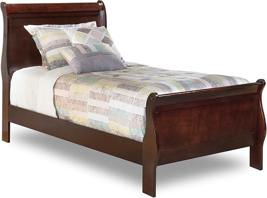 Signature Design by Ashley Alisdair Traditional Twin Sleigh Bed, Foundation or Box Spring Needed, Dark Brown