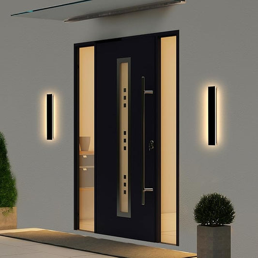 Modern Outdoor Wall Lights - 23.6inch Black Exterior Light Fixtures Wall, Porch Lights Outdoor Wall Sconce, Patio Long Strip Wall Light Fixtur Outside for Garage, House