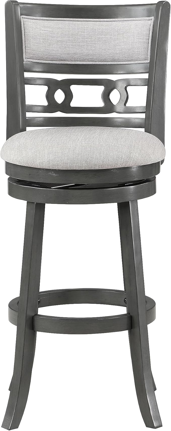 New Classic Home Furnishings Gia 29" Swivel Barstool-Gray W/Gray Fabric Seat