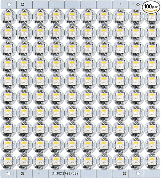 BTF-LIGHTING SK6812(WS2812B) RGBW LED Chips 100PCS RGB+Natual White Individually Addressable 5050SMD Module Pixels Light DC5V White PCB Chasing Dream Color for Christmas(No Adapter or Controller)
