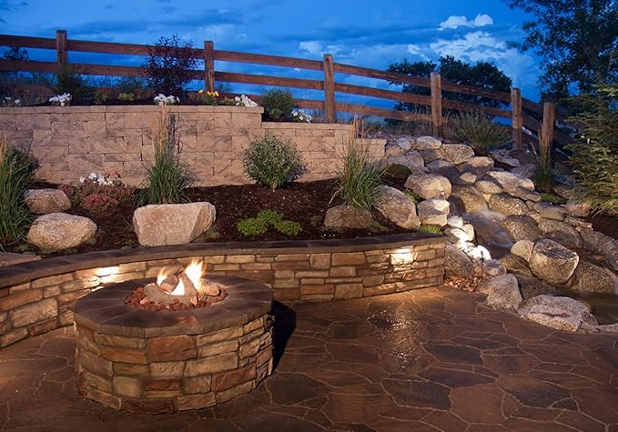 GKOLED 12 Inch LED Hardscape Lighting, Low Voltage Retaining Wall Lights, LED Paver Step Light, 4W 12V AC/DC, 2700K Warm White 4-Pack