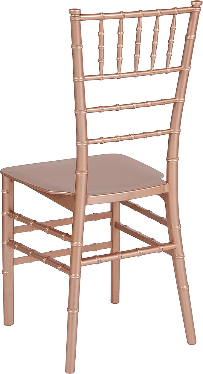 Flash Furniture HERCULES Series Rose Gold Resin Stacking Chiavari Chair