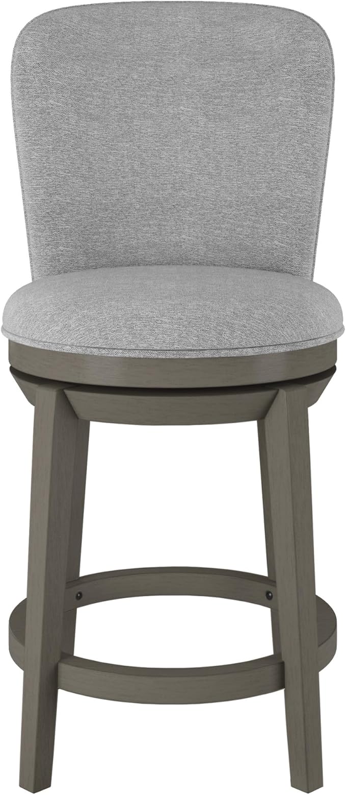 Hillsdale Victoria Wood Counter Height Swivel Stool, Antique Gray