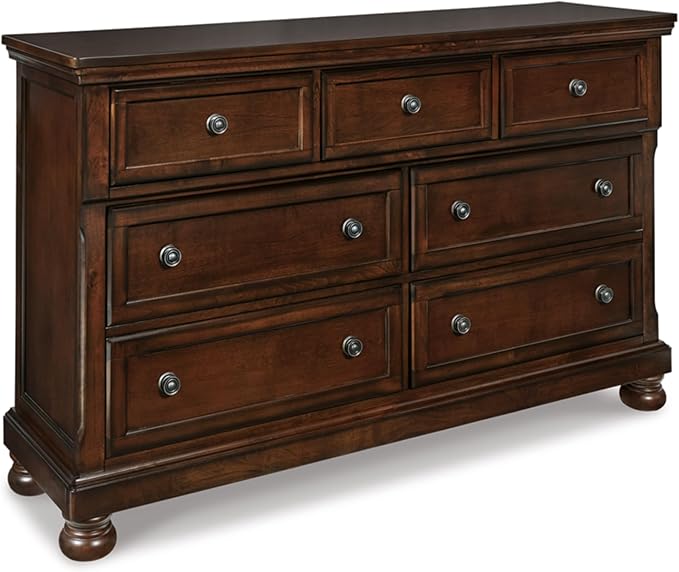 Signature Design by Ashley Porter Traditional 7 Drawer Dresser, Dark Brown