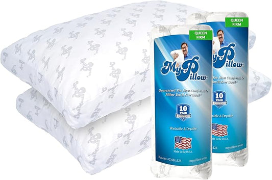 MyPillow Bedding Bed Pillows for Sleeping Queen Size, Set of 2, Gusseted for Back, Stomach or Side Sleepers - My Pillow Premium Pillow [Queen, Firm]