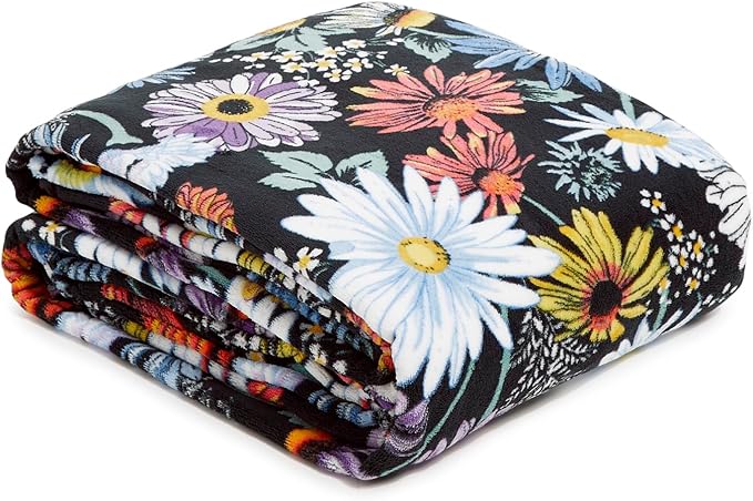 Oversized Fleece Plush Throw Blanket, Daisies, Twin/Twin XL