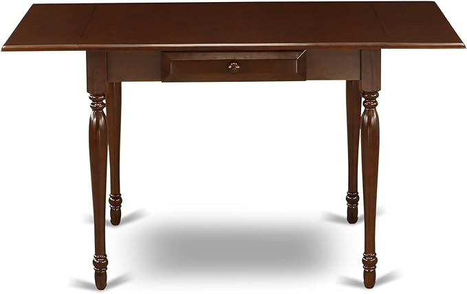 East West Furniture MZT-MAH-T Monza Kitchen Table - a Rectangle Dining Table Top with Dropleaf & Stylish Legs, 36x54 Inch, Mahogany