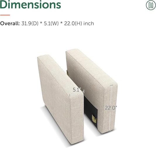 HONBAY Modular Armrest for Sectional Sleeper Sofa, Pair of Armrests for Sectional Modular Couch Bed, Beige