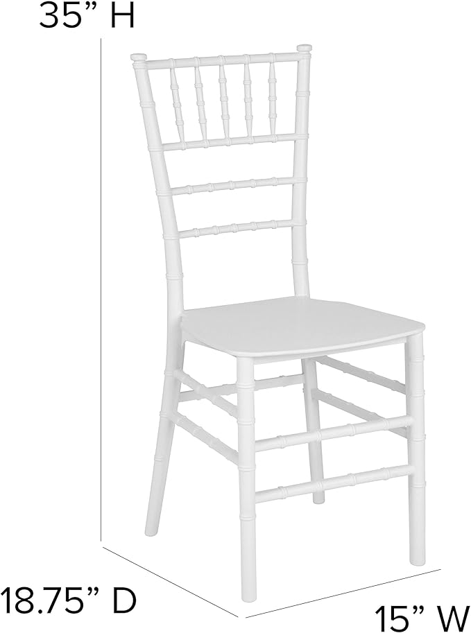 Flash Furniture HERCULES Series White Resin Stacking Chiavari Chair
