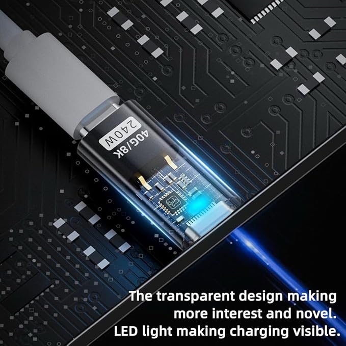 CY 3pcs/lot Type-C Smart LED USB-C to USB3.2 Type-A Adapter OTG 10Gbps 40Gbps 120W 240W Data Fast Charging Tester Detector